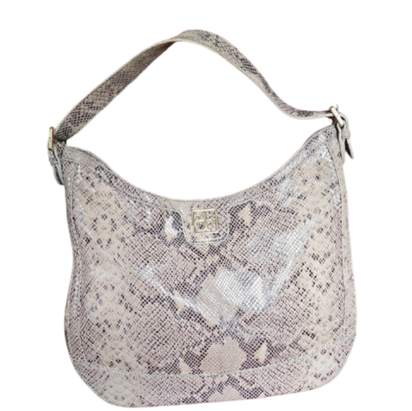 Tory Burch Snake Print Hobo Bag - Cream and Gray - Picture 1 of 6